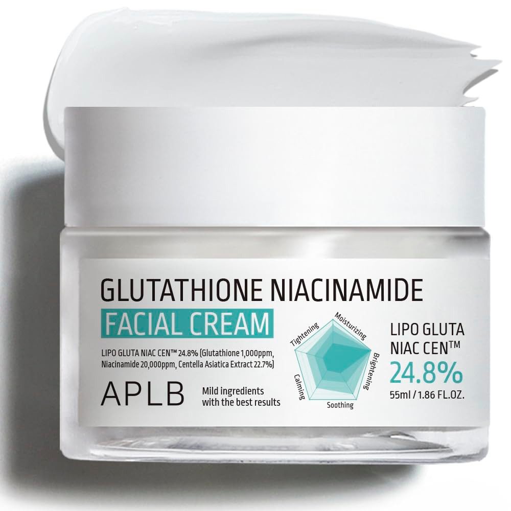 APLB Tagescreme Glutathione Niacinamide Facial Cream Aufhellende Gesichtscreme mit Glutathion & Niacinamid – 55ml, Für strahlenden Teint & verbesserte Hautstruktur