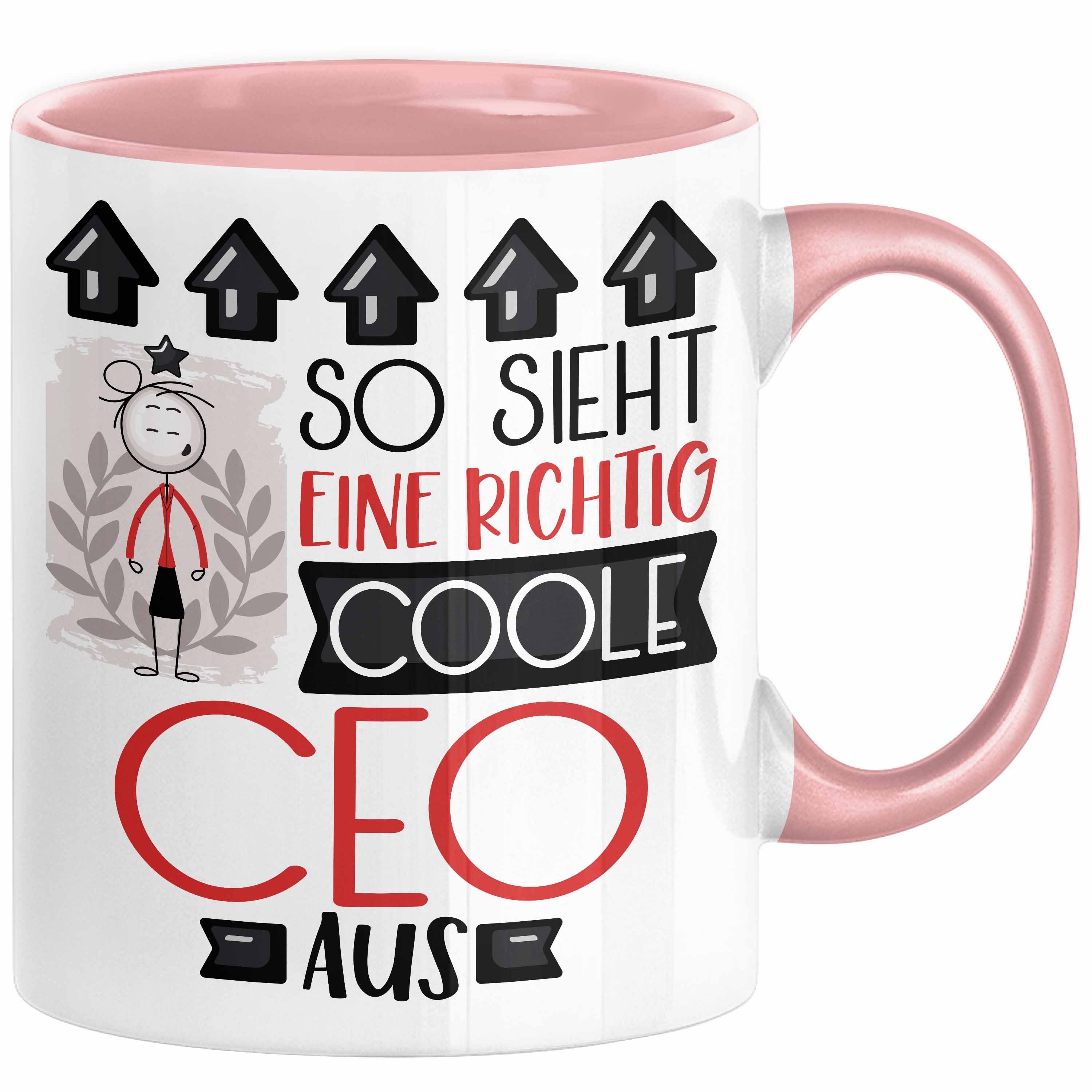 Trendation Tasse CEO Geschenk Tasse Lustig Geschenkidee für CEO Geburtstag So Sieht Ein