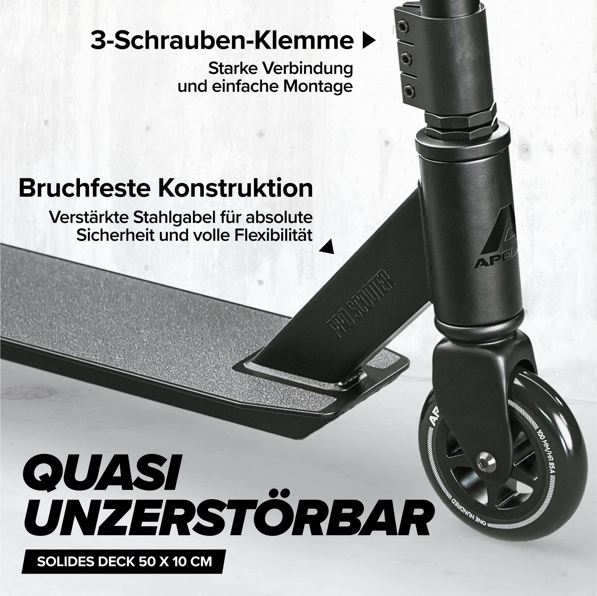 Apollo Stuntscooter Kinder Freestyle Kickscooter Genius Pro, Kinderroller Trick Roller Kinder und Erwachsene – Bild 4 von 5