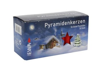 BURI Adventskerze 50 Pyramidenkerzen rot 14x70mm Weihnachtskerze Adventskerze Weihnachts