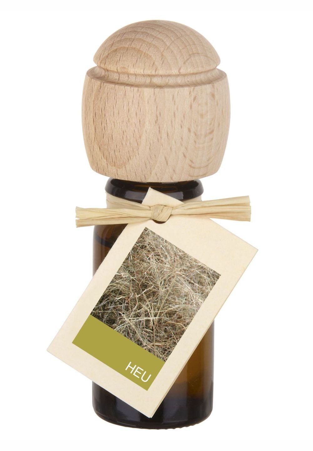 Traumduft-Manufaktur Duftöl Heu (1-St), Piccolino Duftöl Raumduft mit Buchenholzkopf Bioöl 10 ml