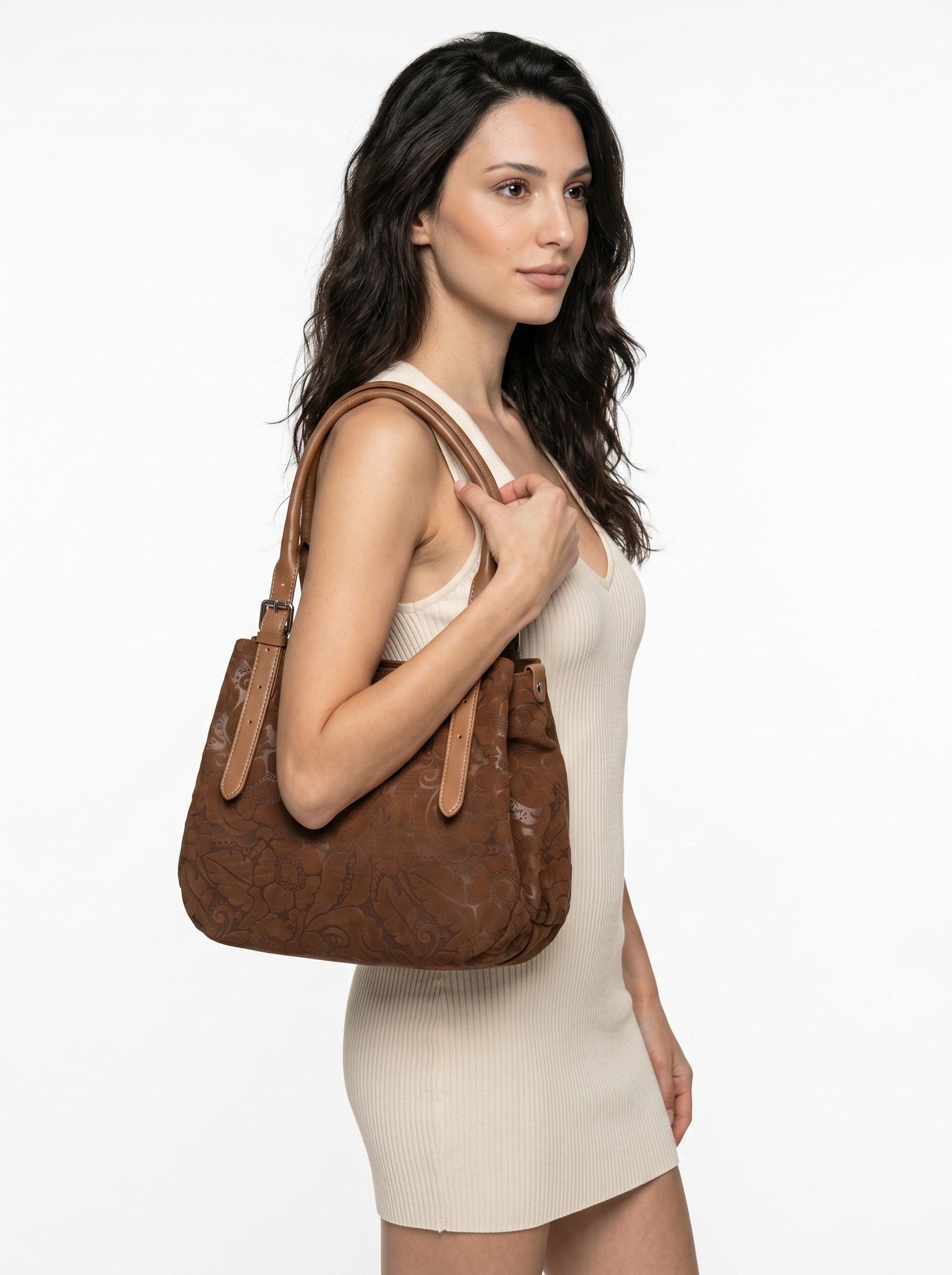 Samantha Look Henkeltasche, echt Leder, Made in Italy