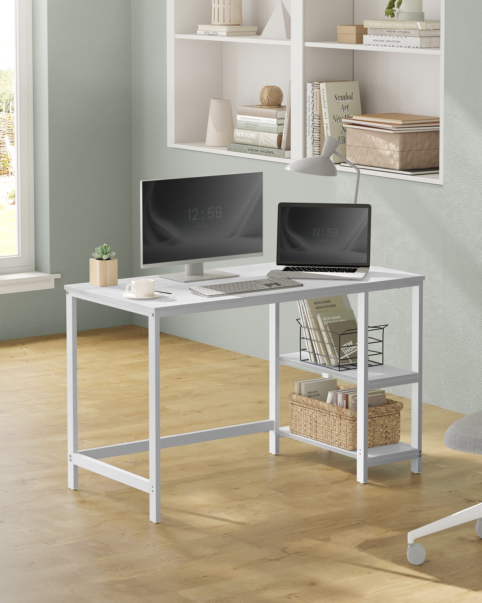 VASAGLE Schreibtisch Computertisch, Tisch, Bürotisch, 100/120/140cm, mit 2 günstig online kaufen