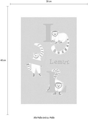 Komar Poster ABC Animal L, Buchstaben (1 St), Kinderzimmer, Schlafzimmer, Wohnzimmer