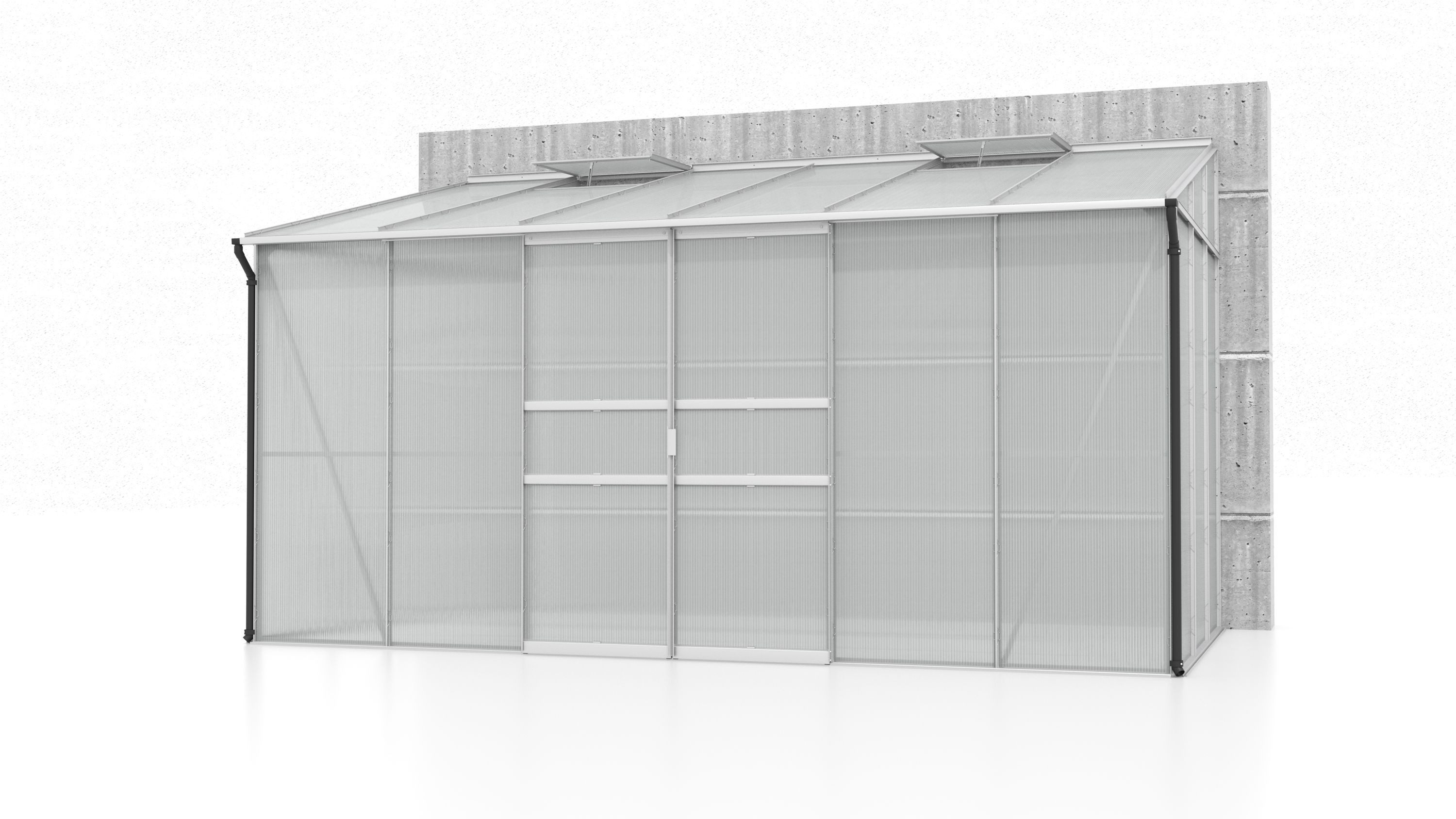 Vitavia Gewächshaus Ida 7800 HKP 4mm Alu mit 2 Fenster silberfarben | Rabatt: 17%