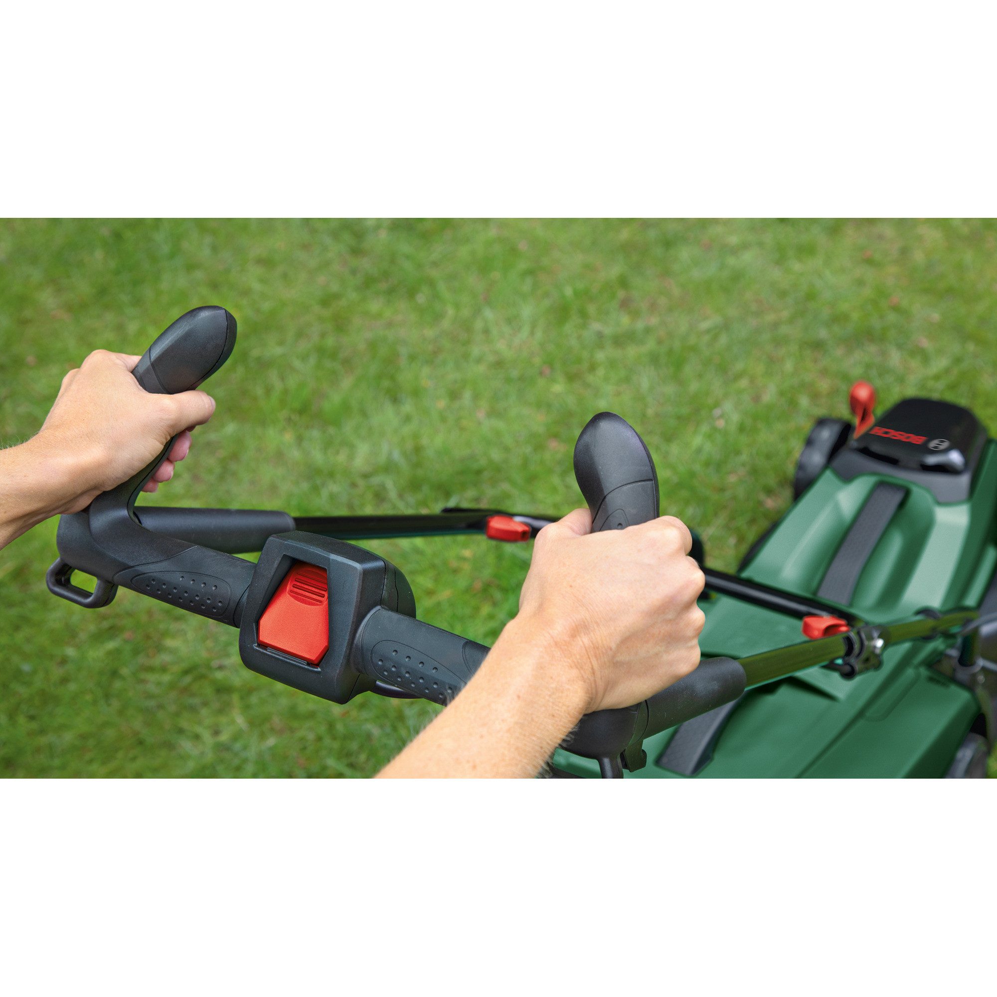 Bosch Professional Akkurasenmäher Bosch Heimwerken & Garten Akku-Rasenmäher, 32 cm Schnittbreite, (Li-Ionen Akku 5,0Ah, POWER FOR ALL ALLIANCE)