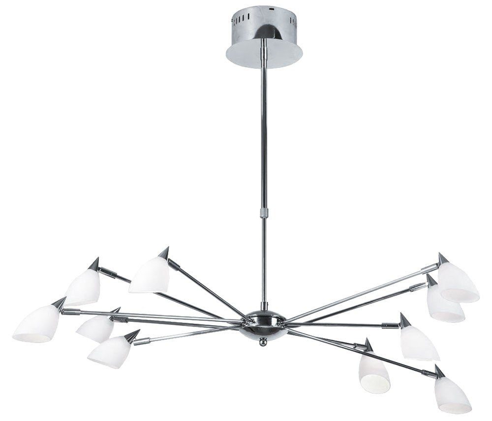 Esto Hängeleuchte, Leuchtmittel nicht inklusive, Deckenleuchte Deckenlampe Beleuchtung Lampe Leuchte Chrom Glas