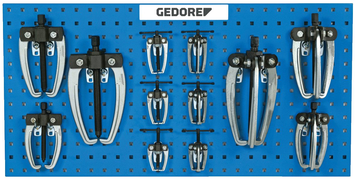 Gedore Duschabzieher 1.18/1.19 Abzieher-Satz auf Lochwand 12-teilig