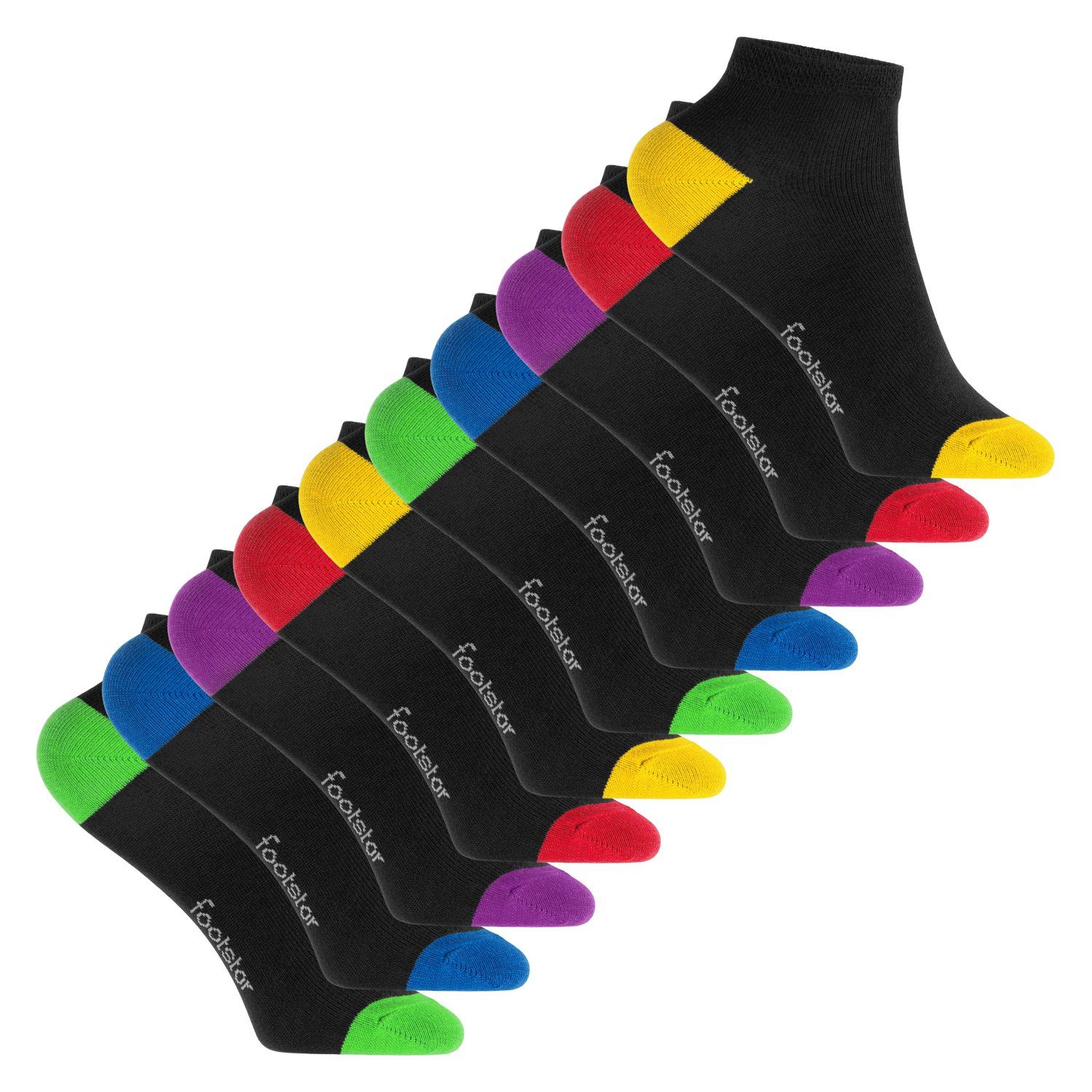 celodoro Kurzsocken Kinder Baumwoll Kurzschaft Socken (10 Paar) Funfarben