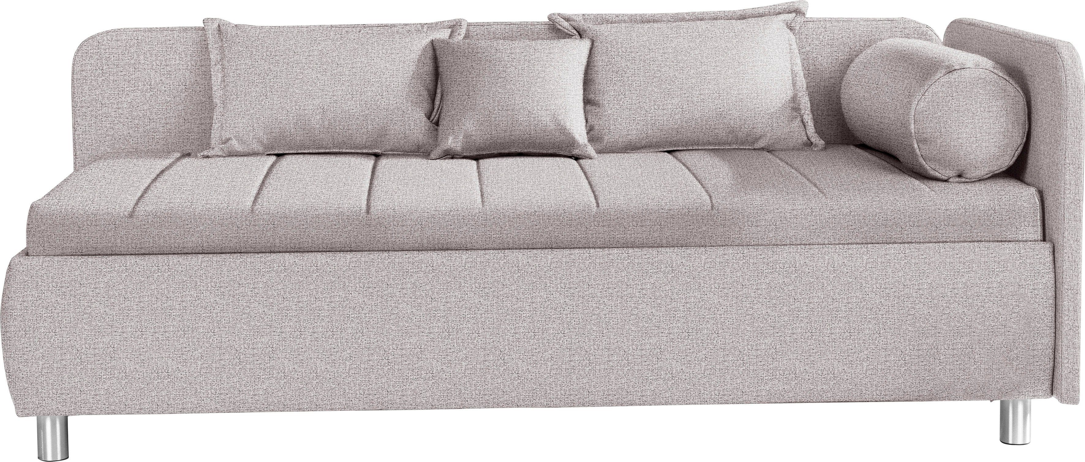 ADA trendline Schlafsofa Kiana, mit Bettkasten und Zierkissen, Liegefläche 90/200 cm oder 100/200 cm