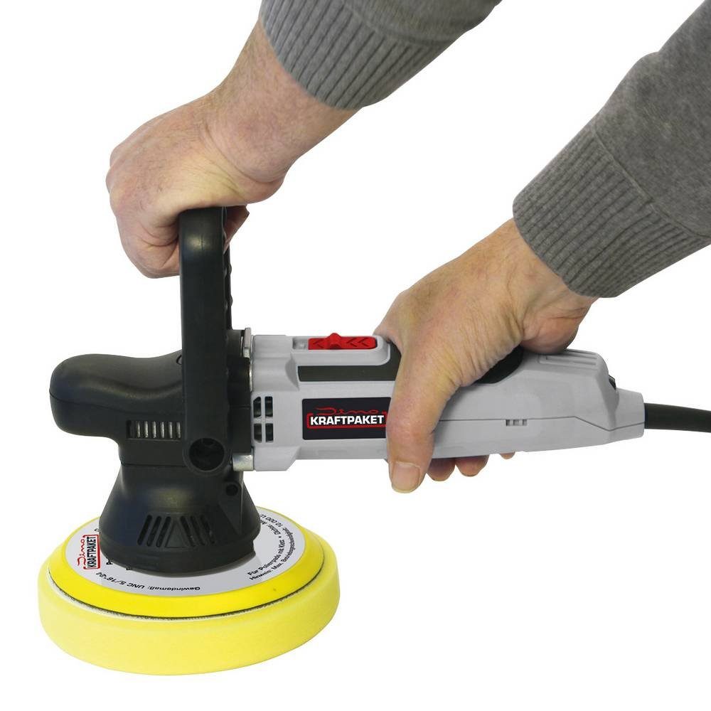 Dino KRAFTPAKET Poliermaschine Exzenterpoliermaschine 650 W 640296, Stufenlose Drehzahlregulierung