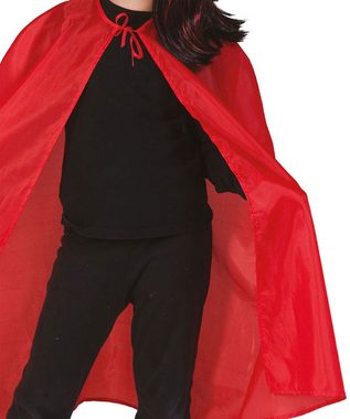 Karneval-Klamotten Teufel-Kostüm Umhang Kinder mit Teufelshörner und Teufelsgabel, Halloween Teufelscape Kinderkostüm rot mit Teufelshörner und Teufelsdreizack