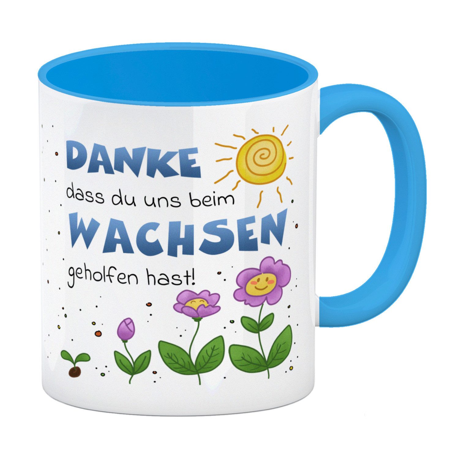 Tasse Danke Kaffeebecher Hellblau für Erzieherinnen und Kindergärtnerinnen