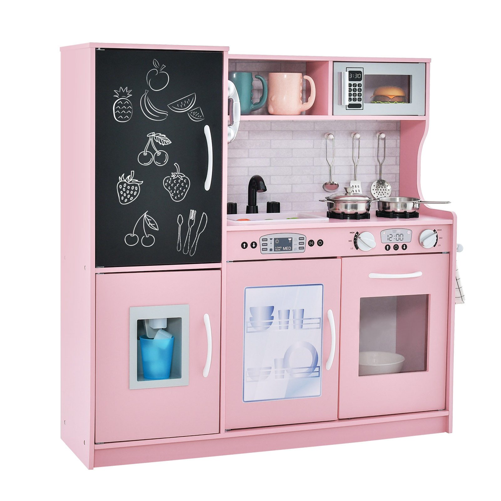 KOMFOTTEU Spielküche Kinderküche, mit Mikrowellen, Backofen, Wasserbecken, günstig online kaufen