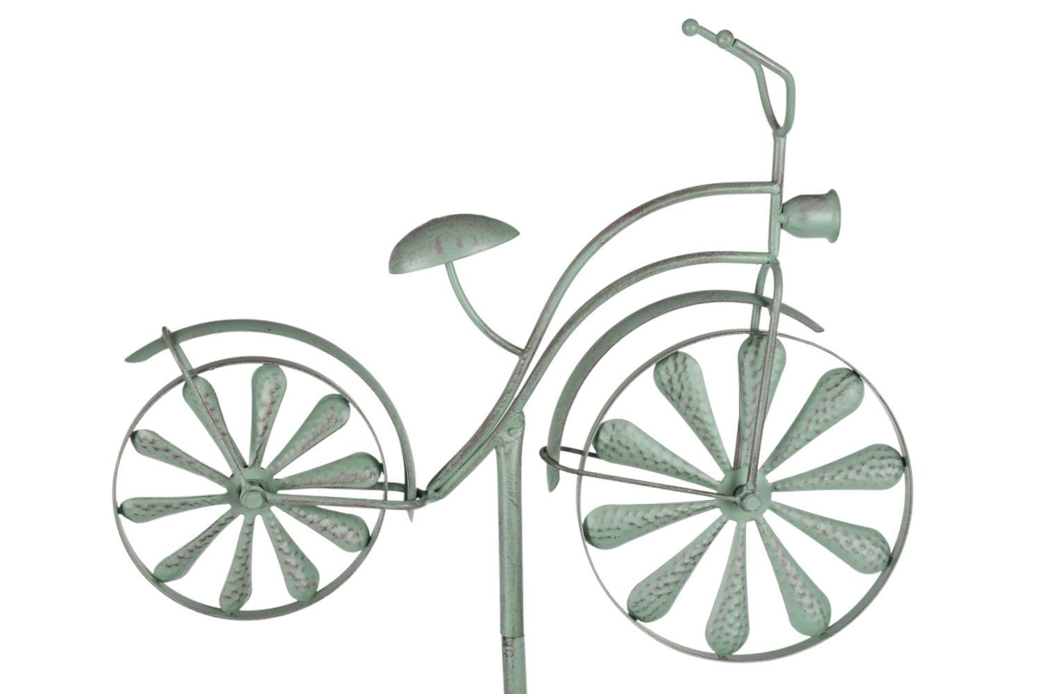 Gartenstecker Gartenstecker BURI Windrad Gartendeko Windspiel Antik-Grün Beetdeko Fahrrad