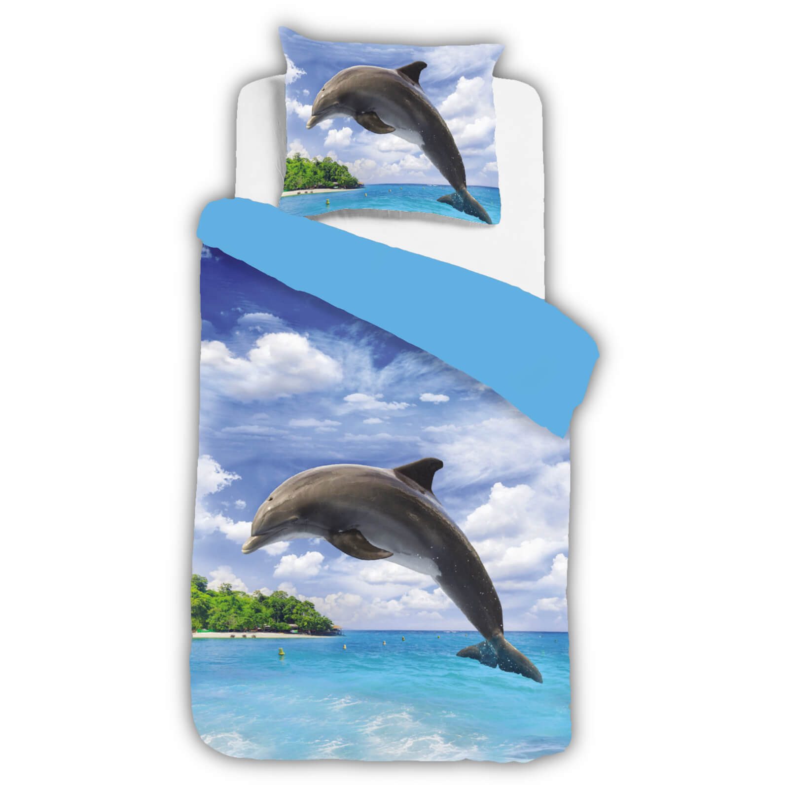 ESPiCO Bettwäsche Delfin Insel, Renforcé, 2 teilig, Karibik, Meer, Delphin, Ozean