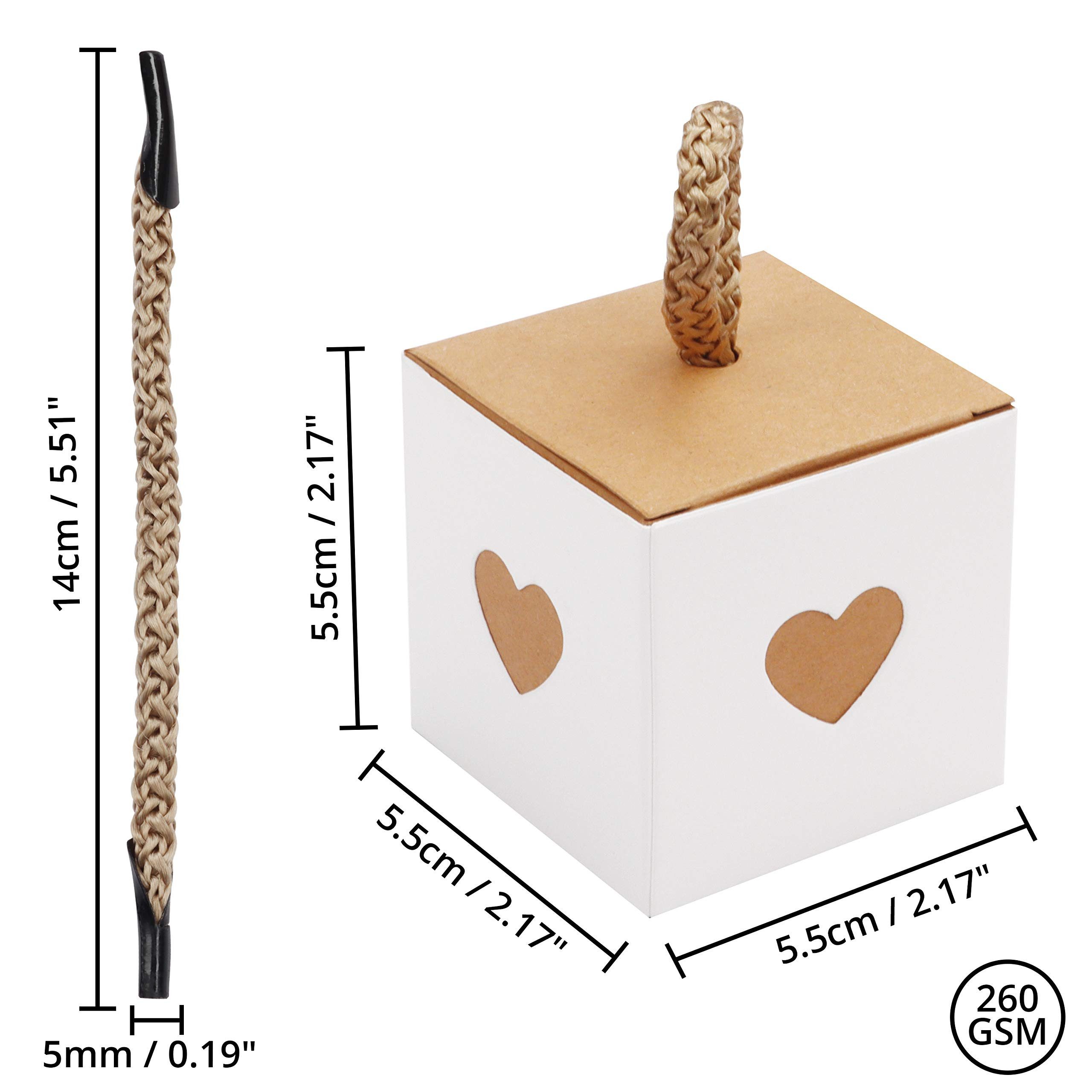 Thumbnail - Belle Vous Geschenkbox Kleine Geschenkboxen Herzform Weiß Braun 50 Stück (1 St)