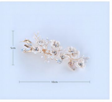 UNDOE Haarspange Braut Hochzeit Haarkämme, Blume Braut Kopfschmuck mit Keramik