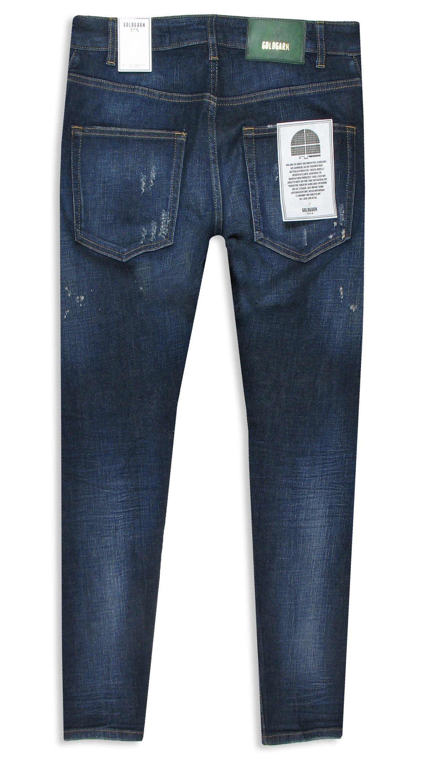 Goldgarn 5-Pocket-Jeans Herren NECKARAU Skinny Cropped distressed Denim