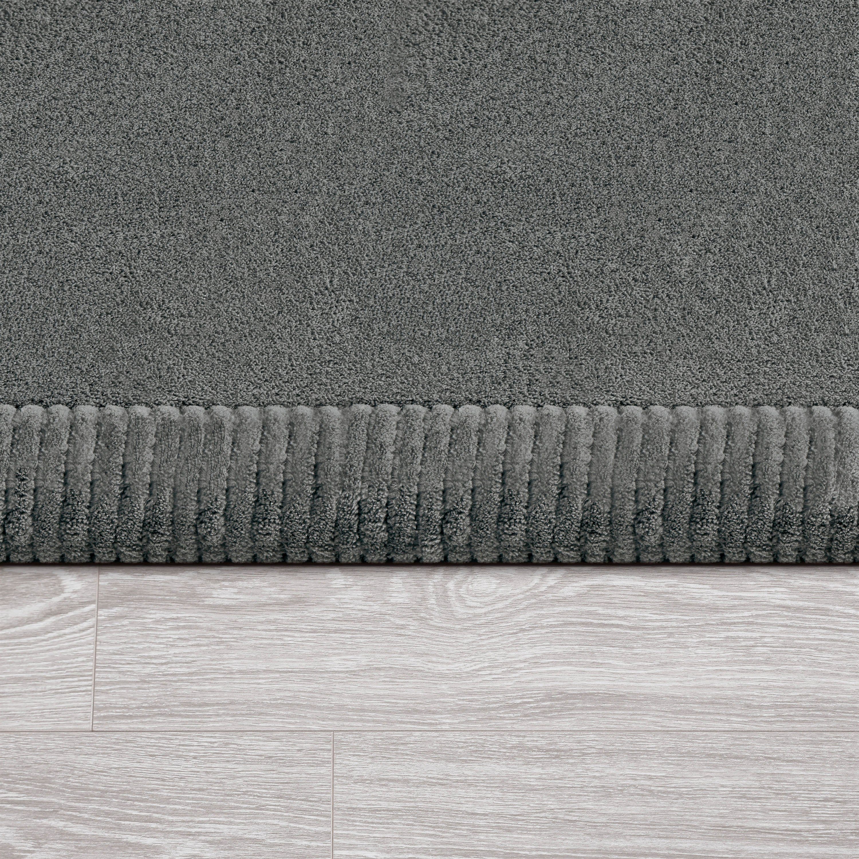 Teppich Kurzflor, waschbar 475, Höhe: Foam, 24 Tatami mit mm, rechteckig, Uni-Farben, grau Home, Memory Paco