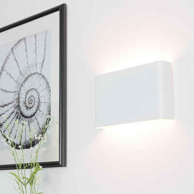 Licht-Erlebnisse Wandleuchte »HAGA«, Up & Down Lampe Wand Weiß moderne Hotelleuchte G9 Flur Wandlampe