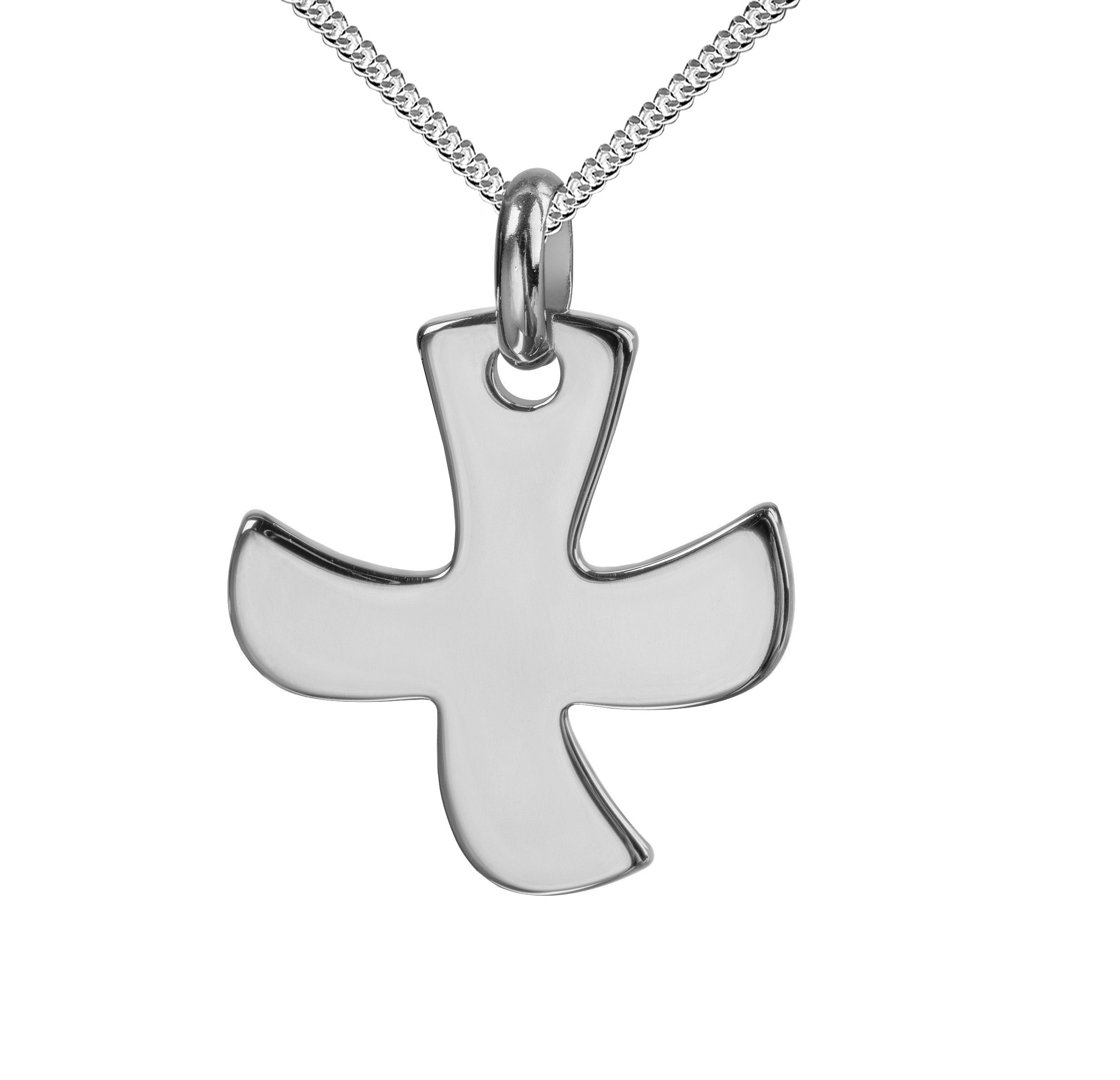 JEVELION Kreuzkette Taizé-Kreuz Kreuzanhänger Silber - Made in Germany (Silberkreuz, für Damen und Herren), Mit Silberkette 925 - Länge wählbar 36 - 70 cm oder ohne Kette.