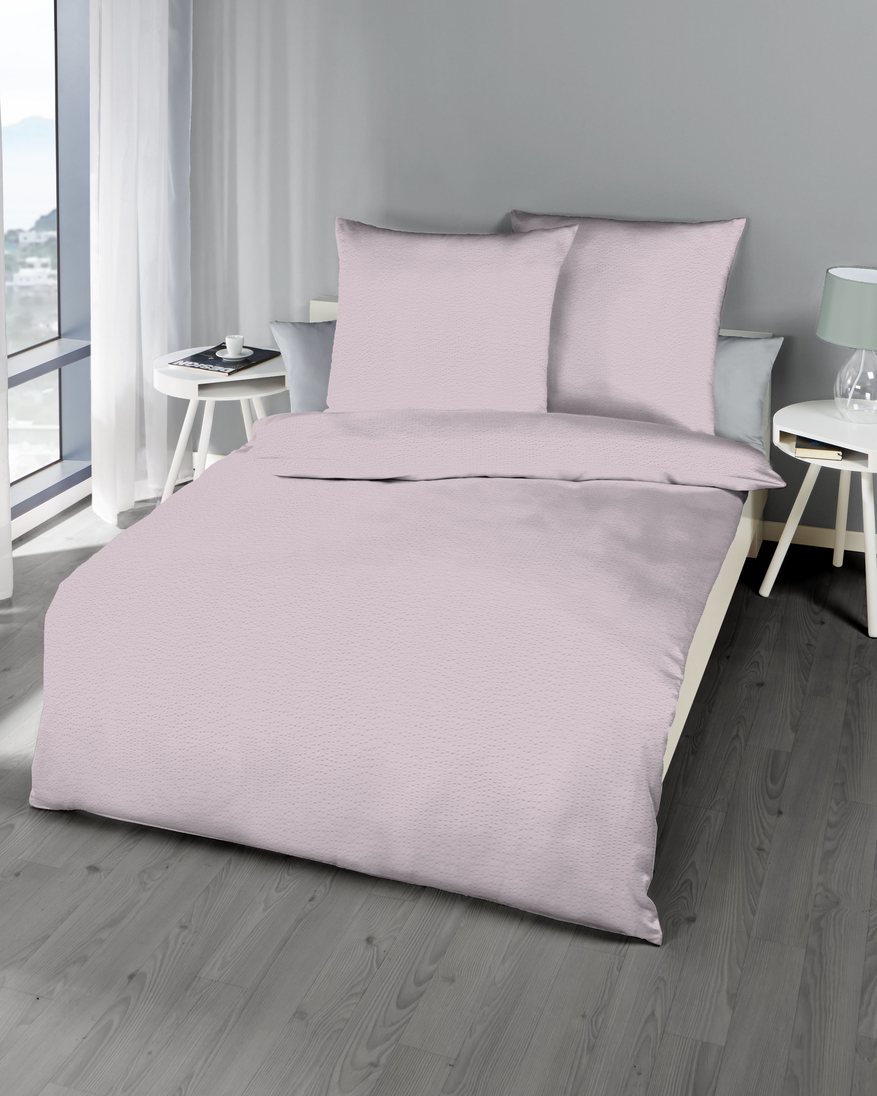 Kaeppel Bettwäsche Uni, Seersucker, 2 teilig, Unifarben