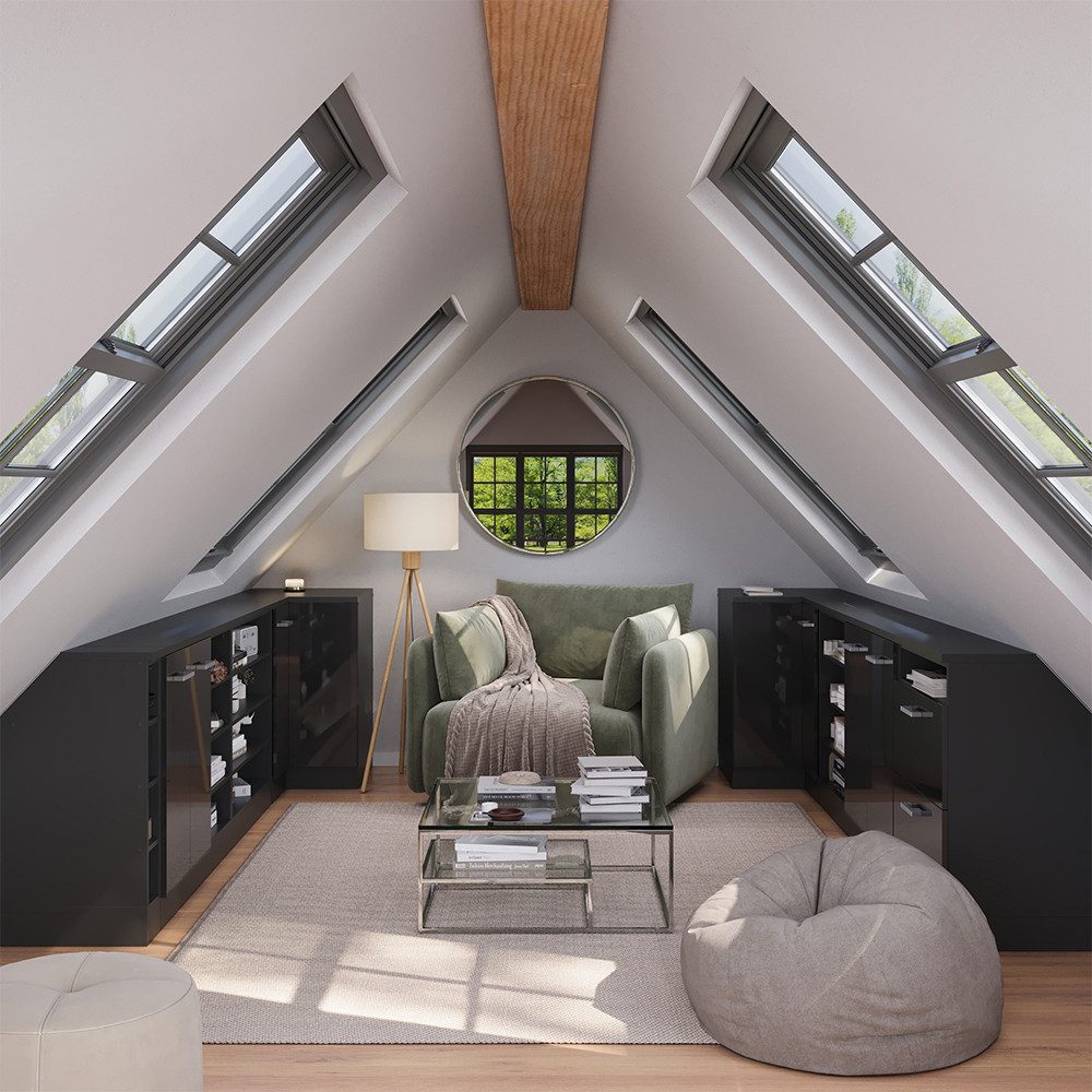 Vicco Kommode Rion, Anthrazit Hochglanz/Anthrazit, 80 x 81.6 cm mit 2 Türen, Sch... (1 St)