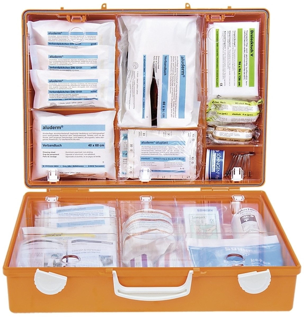 Söhngen Erste-Hilfe-Set Erste-Hilfe-Koffer Senioren Heim und Pflege, MT-CD orange gefüllt