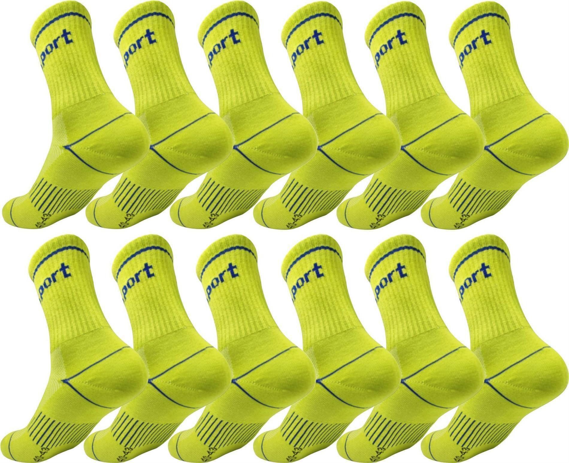 EloModa Sportsocken 12 Paar Sportsocken Herren Damen – mit Streifen, atmungsaktiv & bequem (12-Paar)