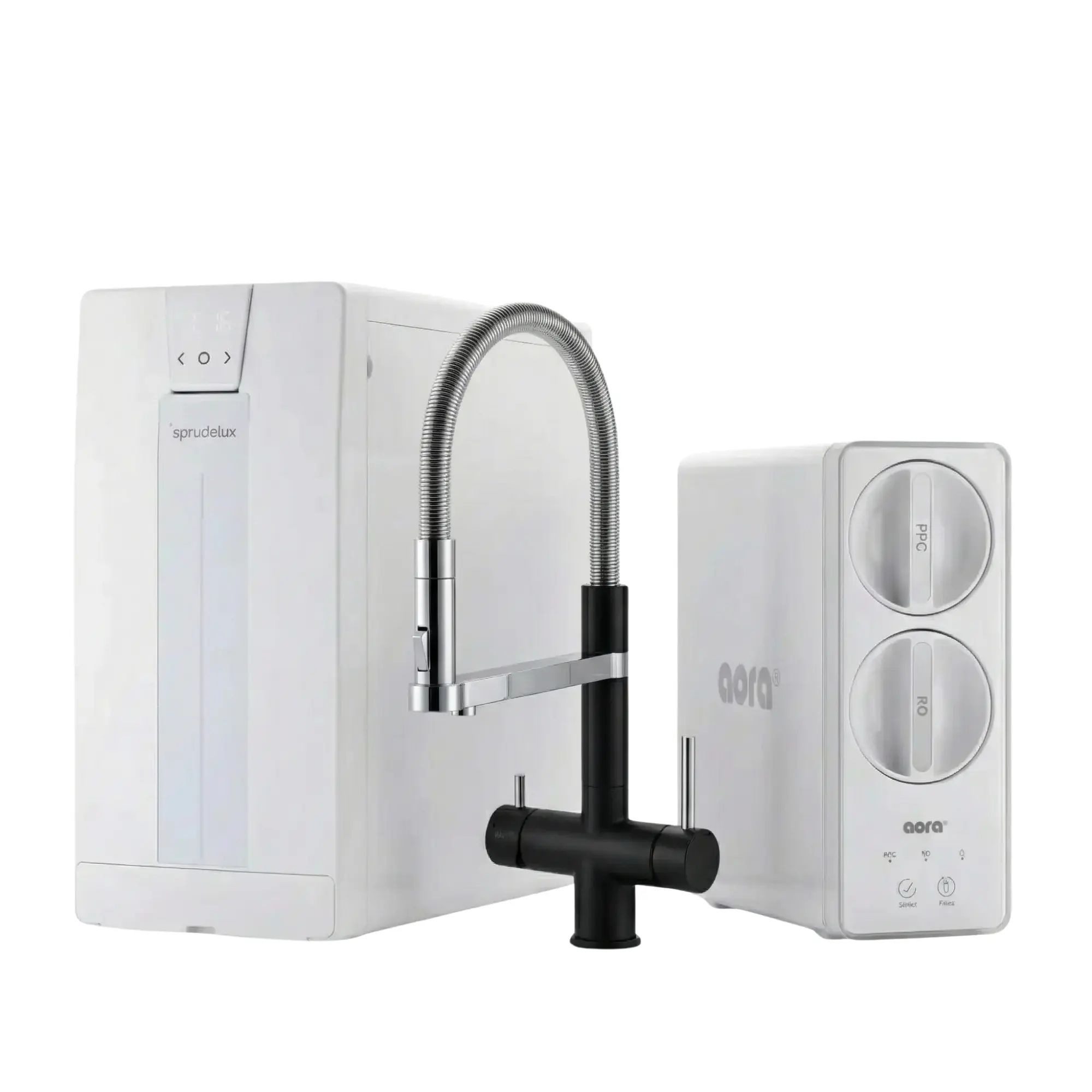 SPRUDELUX Wassersprudler POWER SODA OSMOSE Untertisch mit AORA GT600, Untertisch, Umkehrosmose, Kühlung und Leckschutz