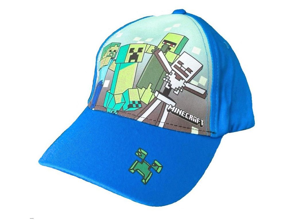 Minecraft Baseball Cap Basecap blau oder schwarz, Gr. 54 und 56