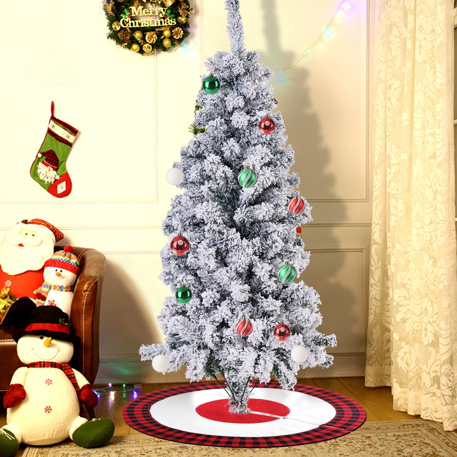 BIGTREE Tannenbaum Künstlicher Schnee,1000 PVC mit Nadeln Weihnachtsbaum