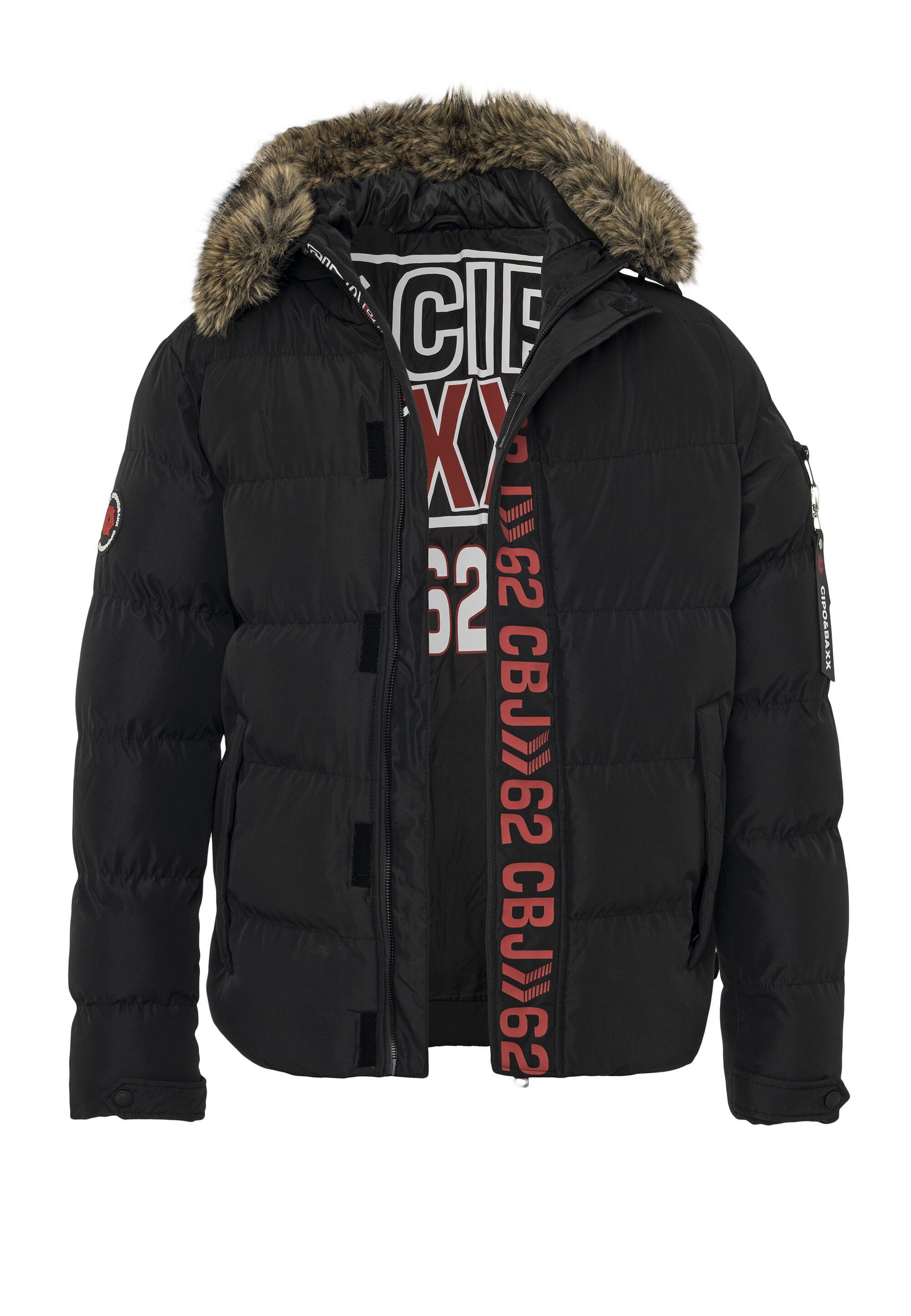 Cipo & Baxx Winterjacke CM227 warm gefüttert mit Fellkapuze & Cipo & Baxx F günstig online kaufen