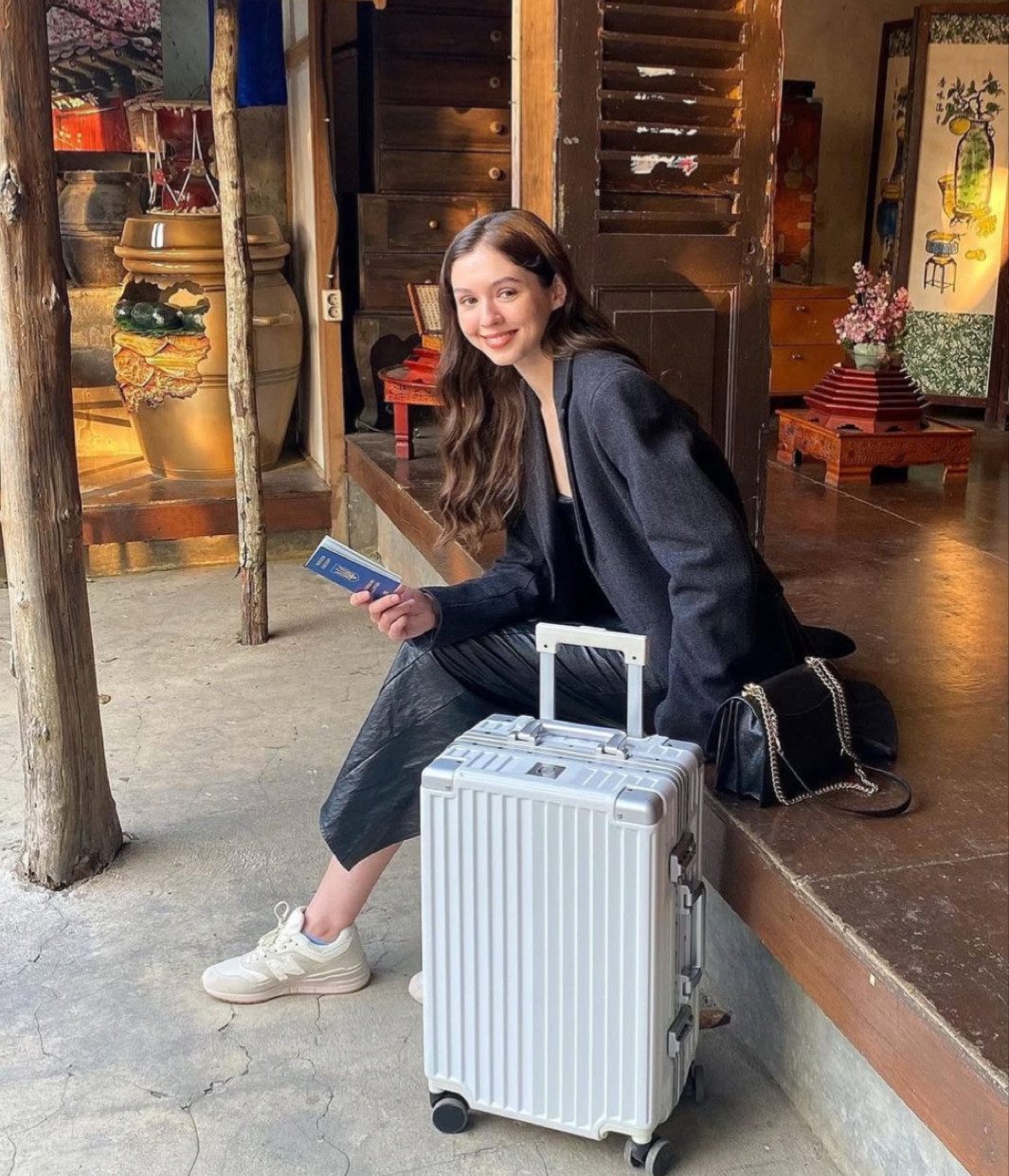 Super Solu Hartschalen-Trolley Alu-Rahmen Hartschalenkoffer 28 Zoll aus PC mit Schnappverschluss, 4 Rollen, 74cm, Weiß, Polycarbonat-Hartschale, TSA-Schloss Reisekoffer