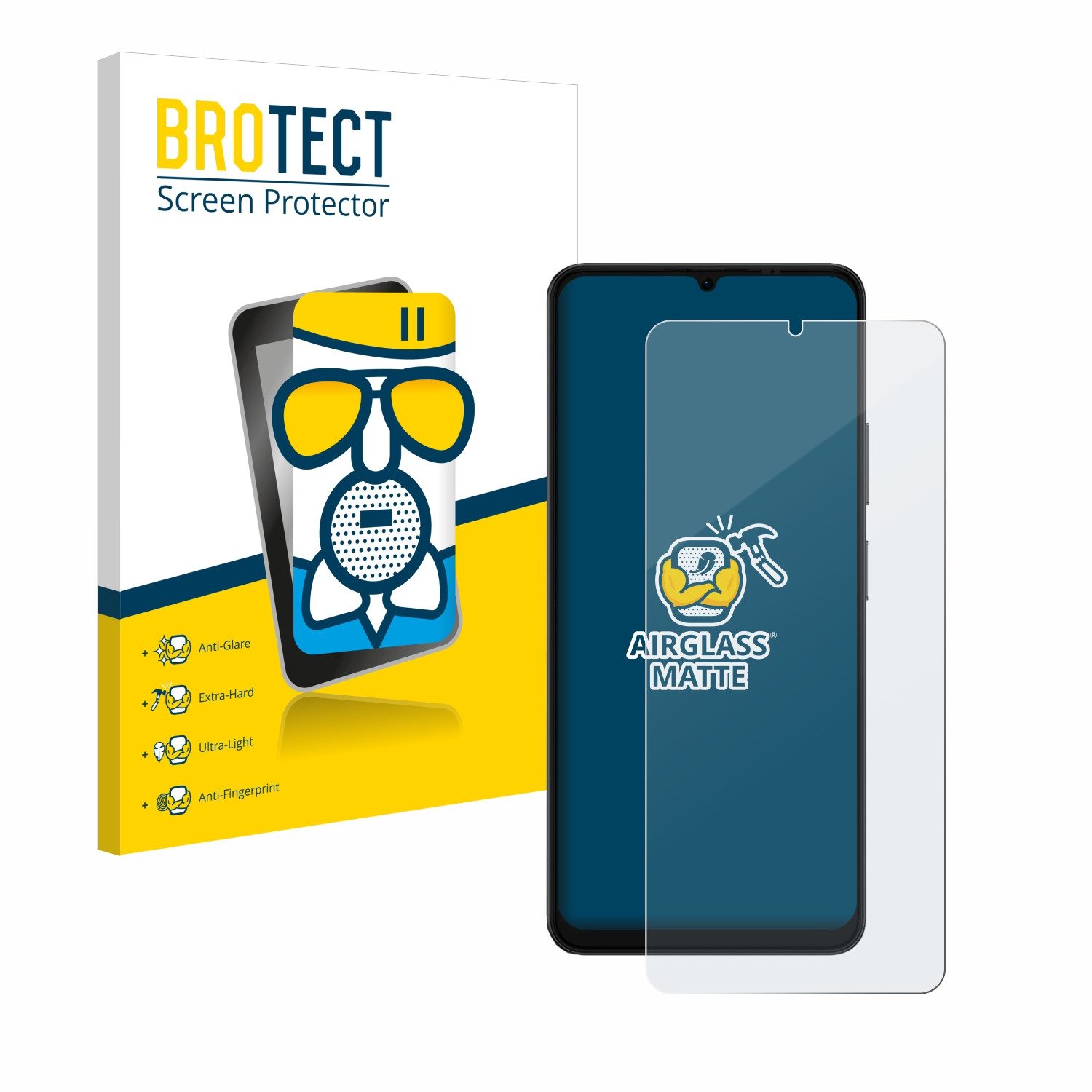 BROTECT Displayschutzglas Folie für Ulefone Note 20 Pro, Schutzfolie Glas Panzer Display Schutz matt