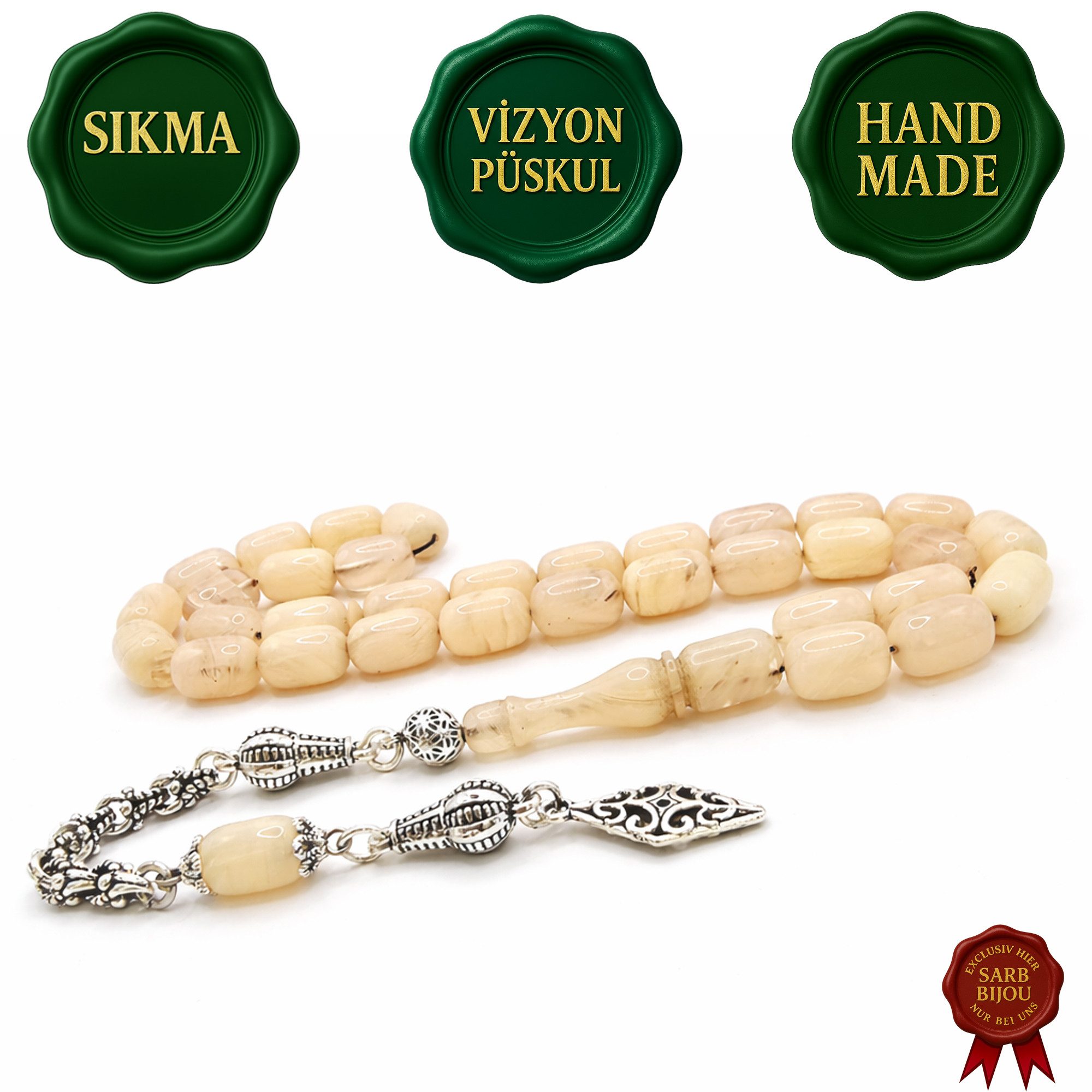 M-Punkt24 Kettenanhänger Tesbih Tespih Sıkma Vizyon Püskül Silberfarbig (Sc günstig online kaufen