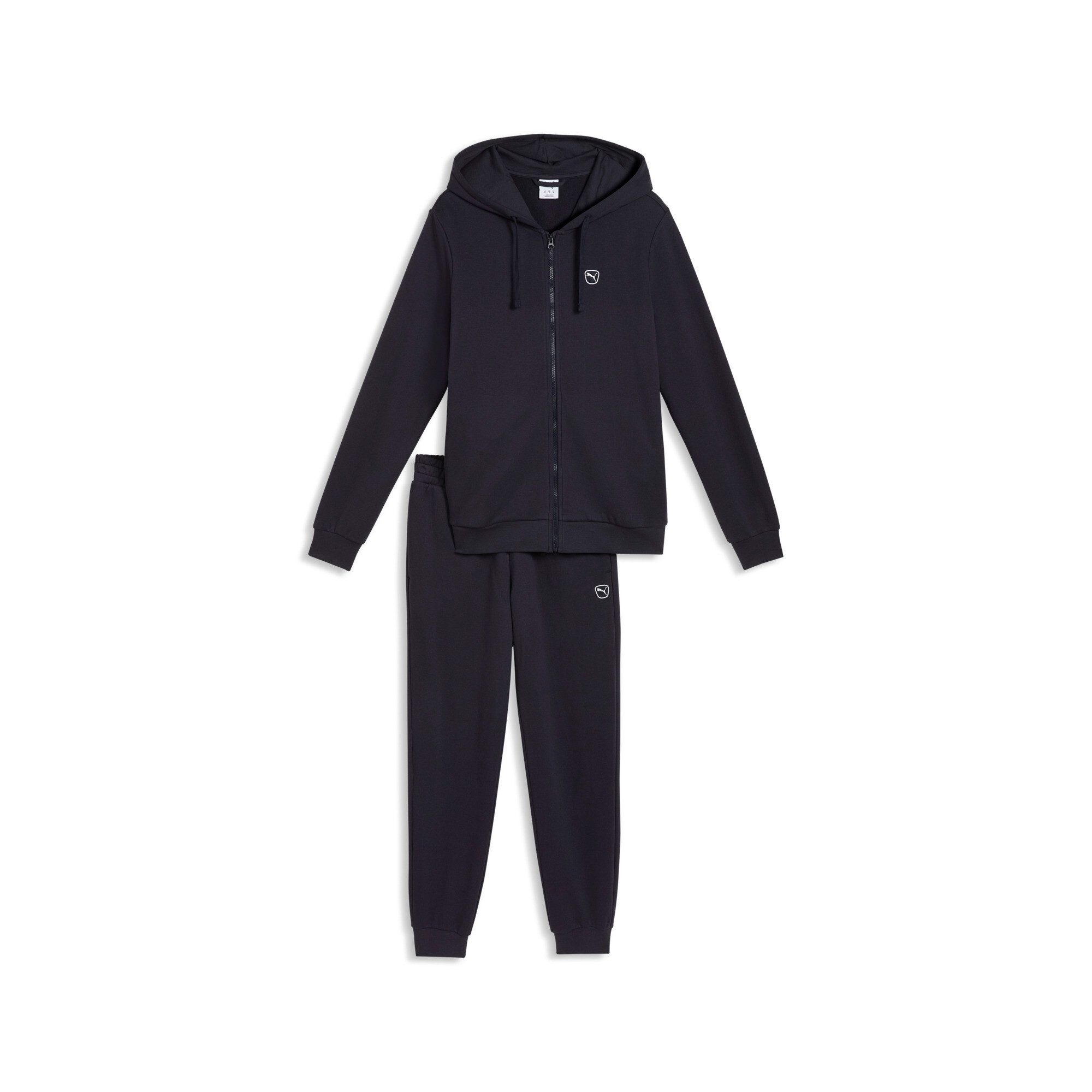 PUMA Trainingsanzug ESS ELEVATED SUIT FL (2-tlg), mit Kapuze und Stehkragen, aus Baumwolle
