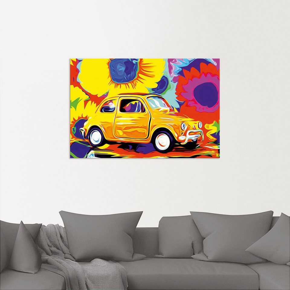 Artland Wandbild Fiat 500, Auto (1 St), als Alubild, Leinwandbild,  Wandaufkleber oder Poster in versch. Größen