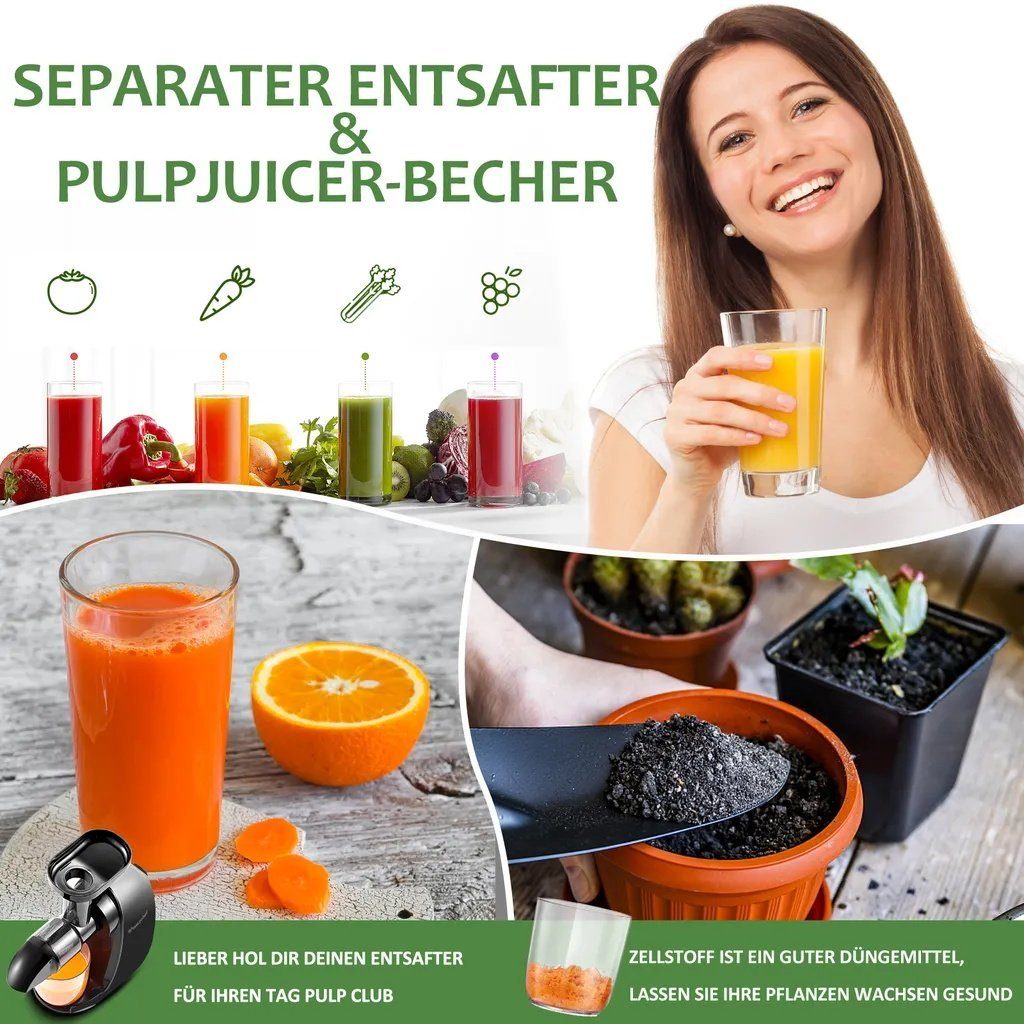 W, Gemüse Juicer Obst für 4 150,00 ZM1501, Geeignet und Slow AMZCHEF