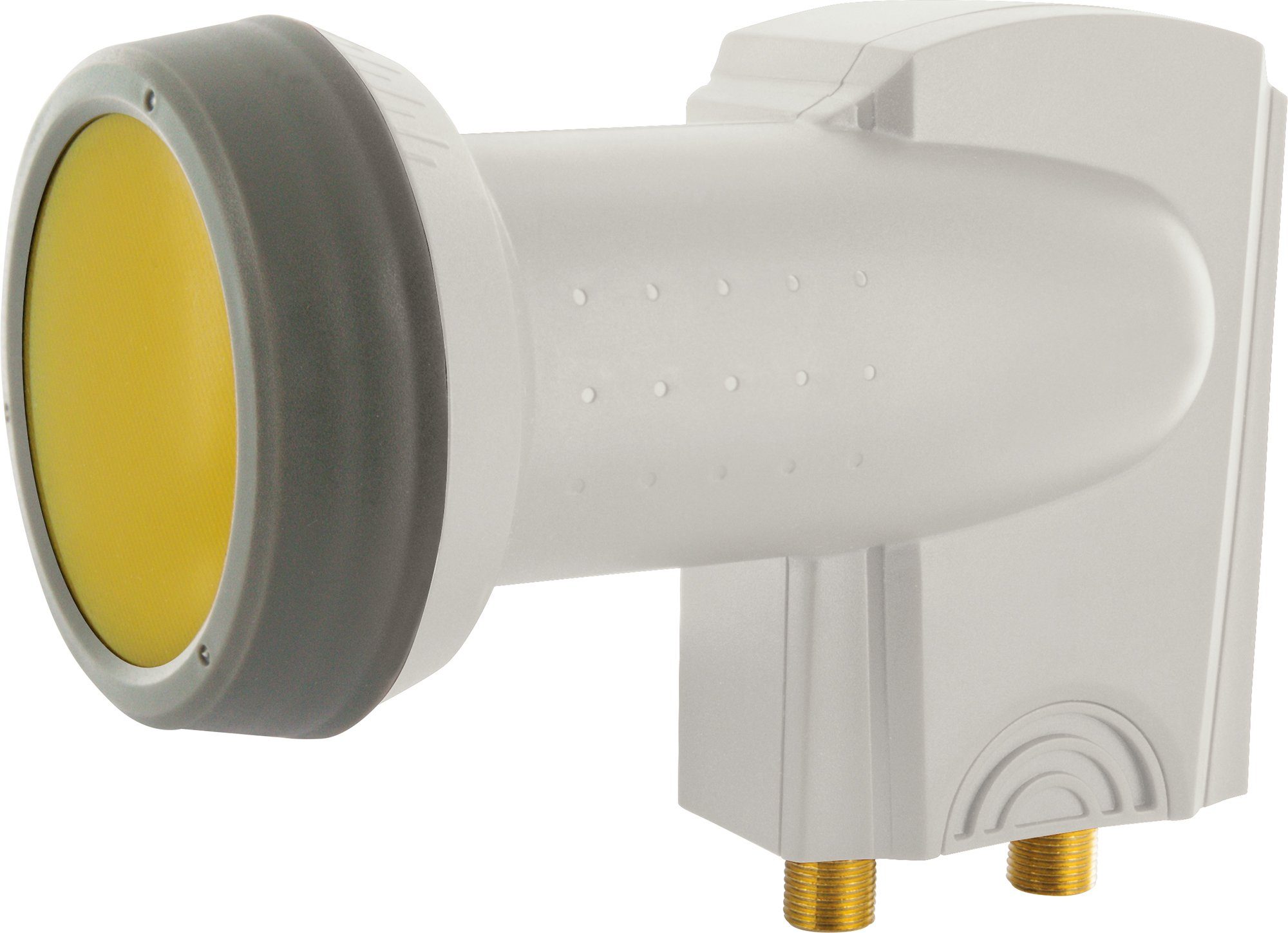 Schwaiger SPS6814H 511 Universal-Twin-LNB (für 2 Teilnehmer, herausziehbare Wetterschutzabdeckung, hellgrau)