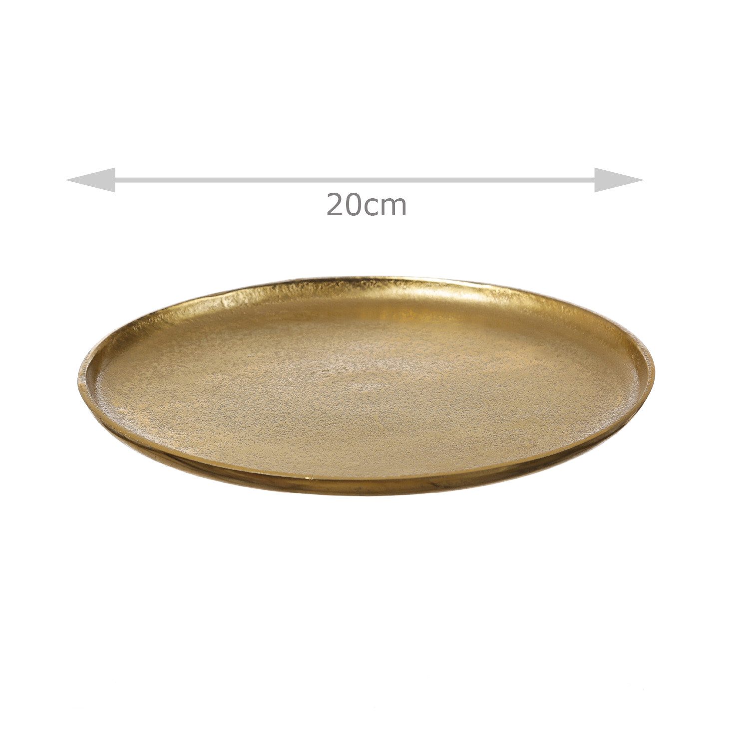 MARELIDA Dekoteller Dekoschale Dekotablett Kerzenteller Aluminium rund D: 20cm gold