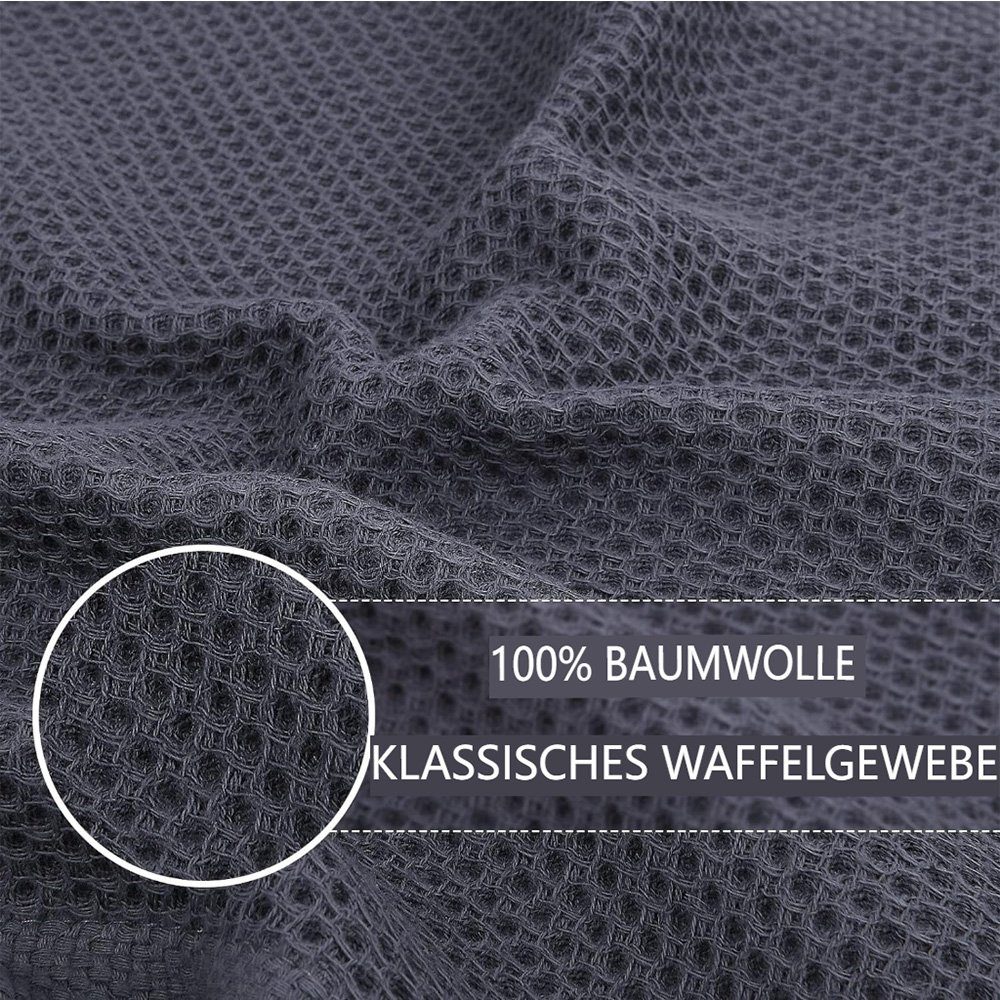 FELIXLEO Geschirrtücher 34*34cm, grau Küchenhandtücher Baumwolle Geschirrtuch Set Weiche (6-tlg) 6er