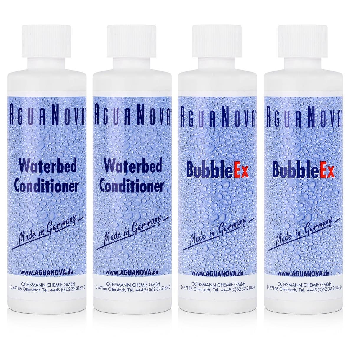 AguaNova, Wasserbett 2x AguaNova Wasserbett Conditioner 250 ml, 2x Bubble Ex 400g