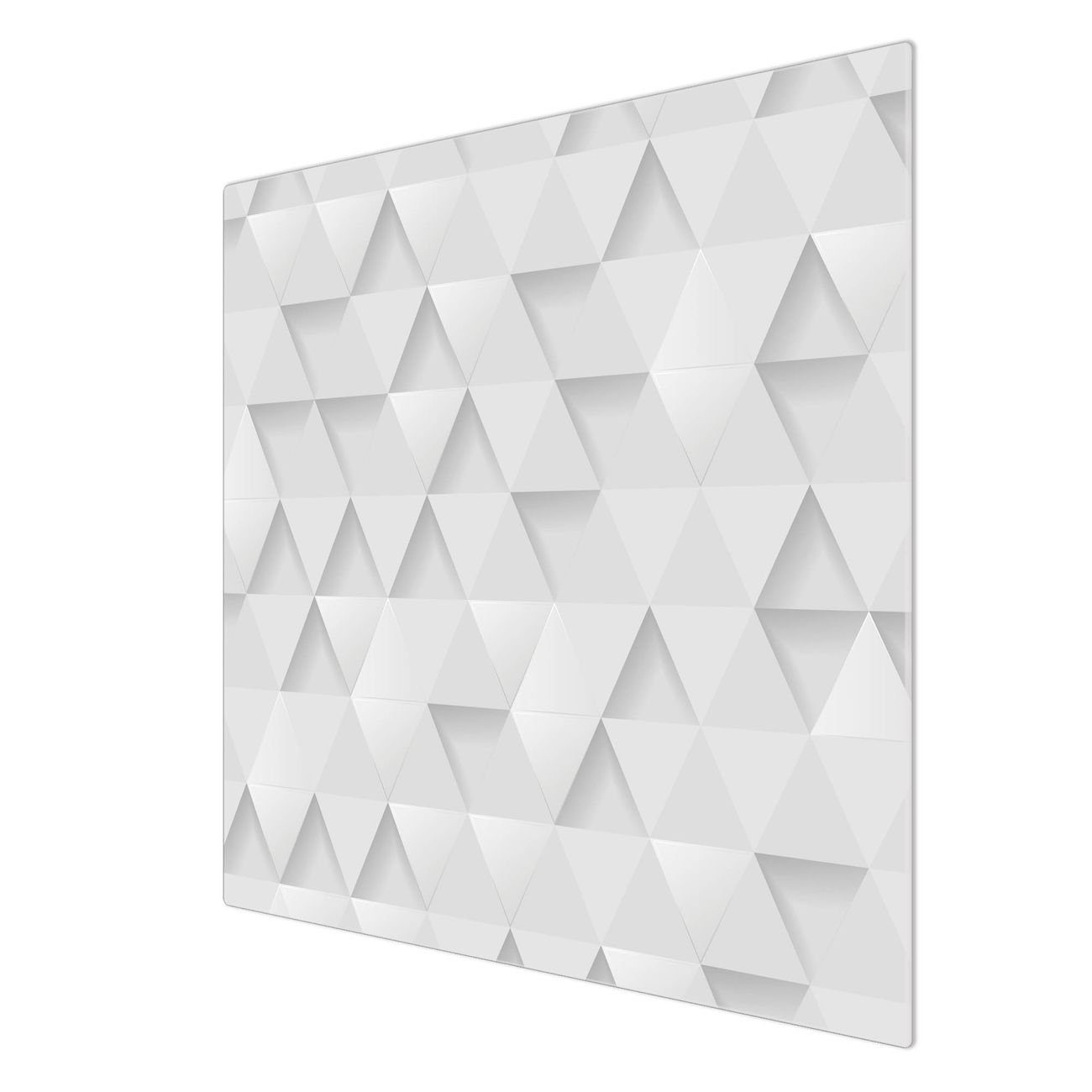 banjado Herd-Abdeckplatte Weisse Dreiecke, Gummifüßchen) tlg., selbstklebende (gehärtet, 1 inkl. Glas