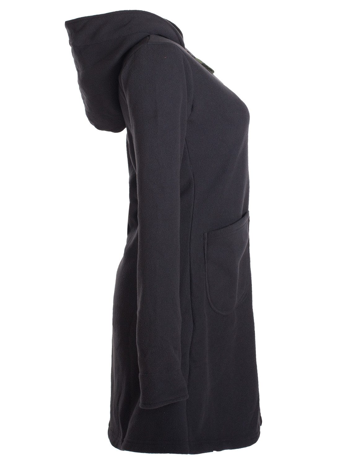 Vishes Wintermantel Elfen Eco Fleecemantel mit Kapuze Hippie, Goa, Ethno Boho Style