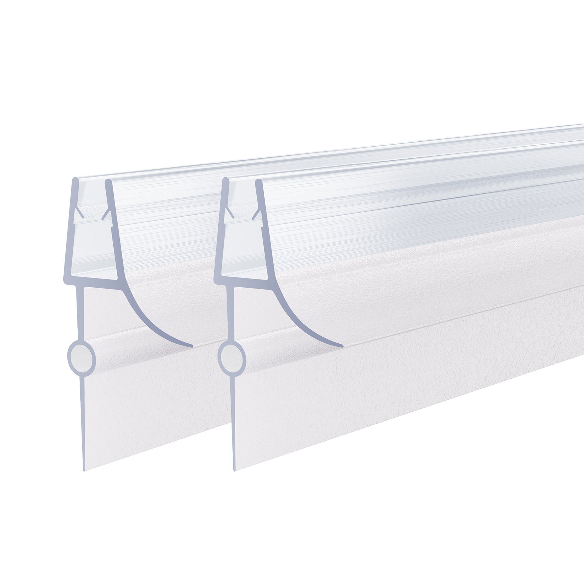 Boromal Duschdichtung für 7-8mm Glas 2 / 4 Stück Wasserabweiser Ersatzdichtung Schwallschutz, L: 100 cm, (2-St., für Glastür Duschtür Duschkabine), mit zwei Lippen