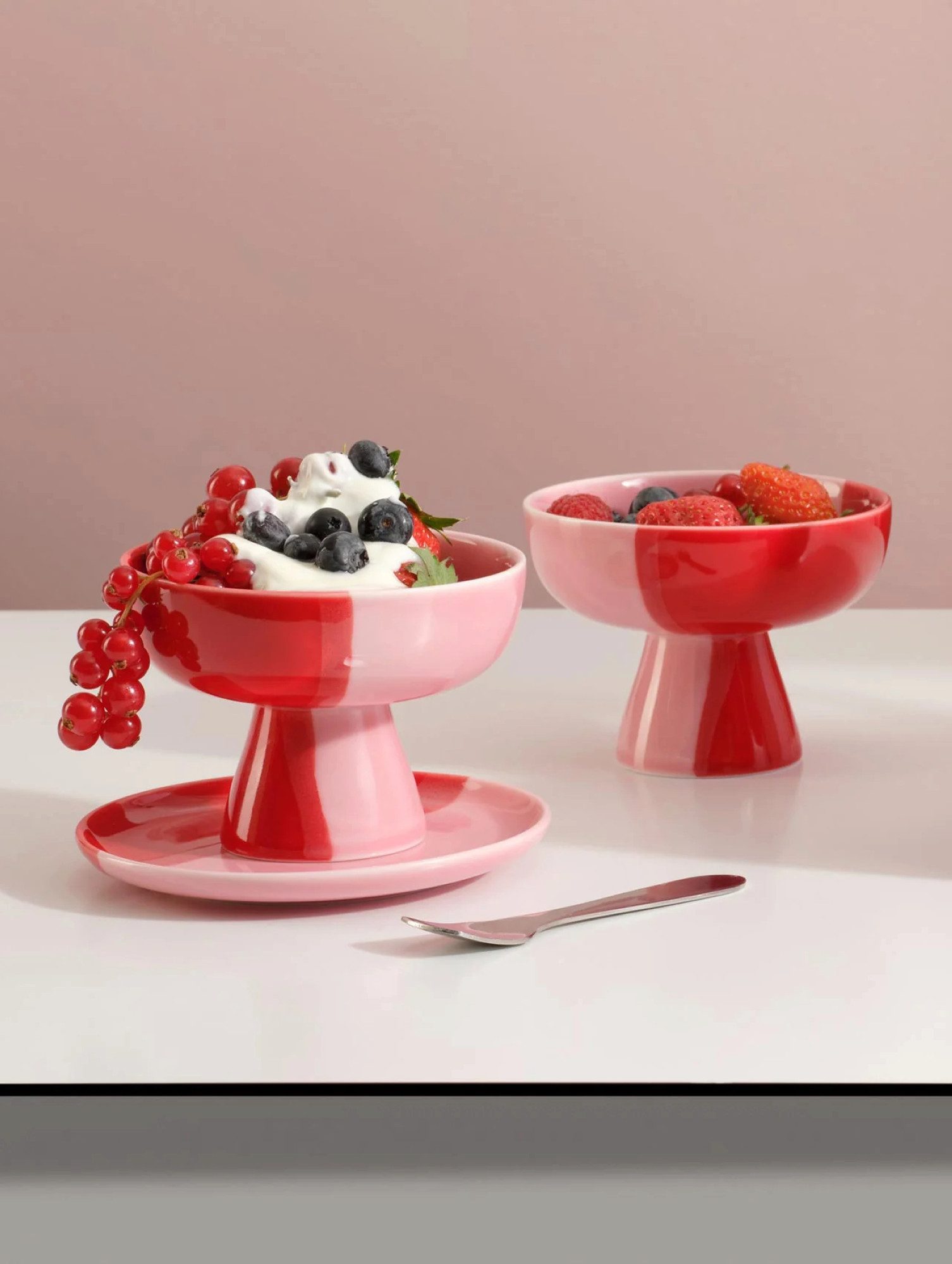 ASA SELECTION Dessertteller Asa Selection Schale auf Fuß strawberry smoothie Ø 11 cm