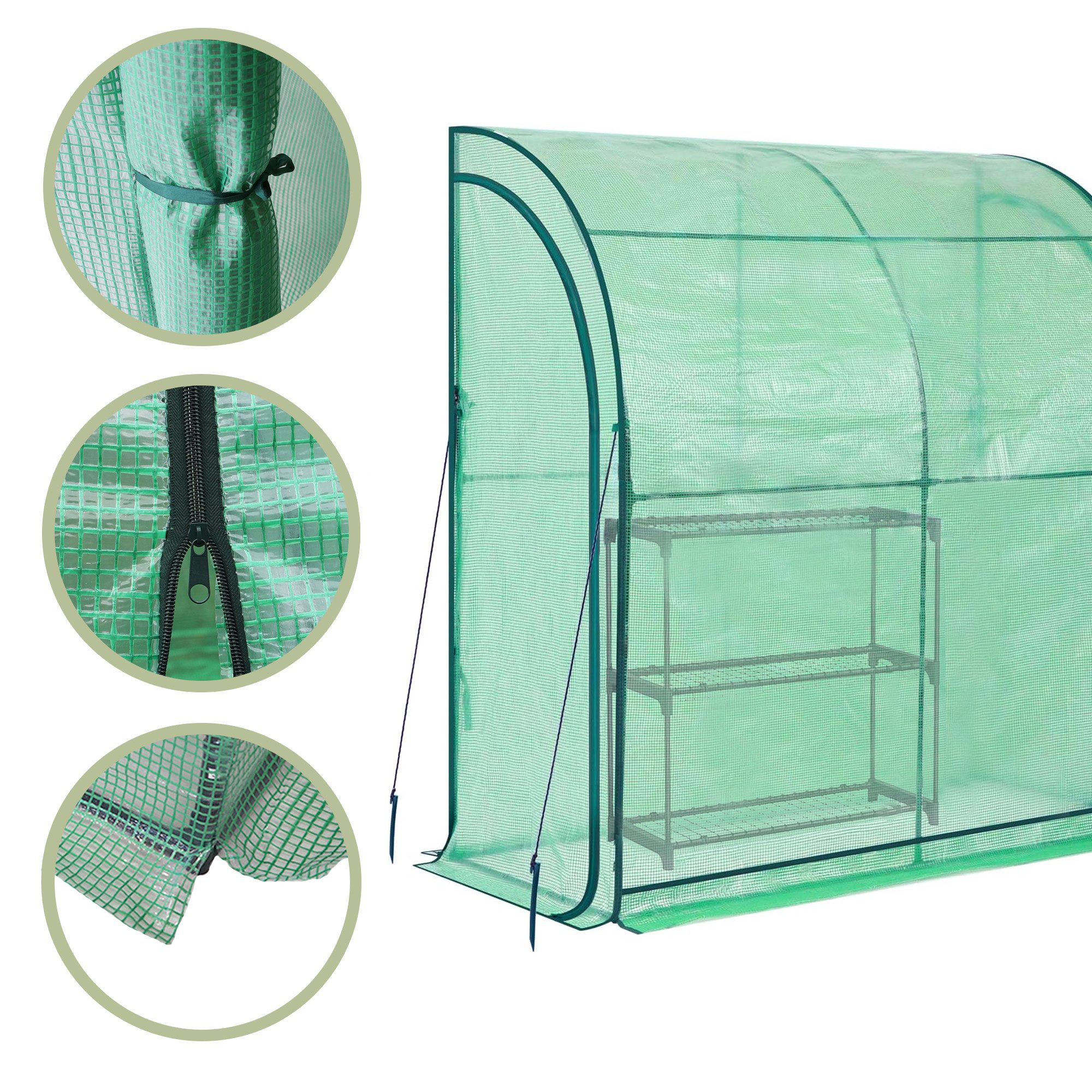 NATIV Anlehngewächshaus Treibhaus mit P...