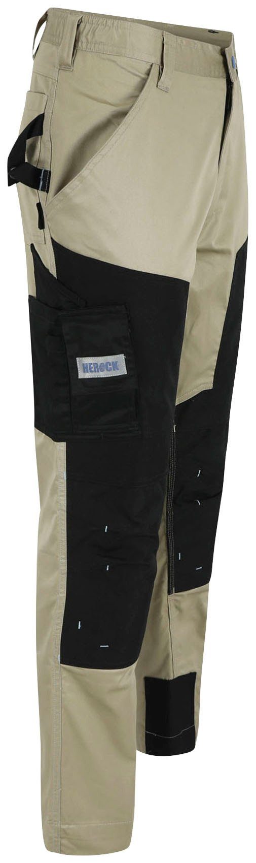 Herock Arbeitshose mehrere mit Taschen, beige Coolmax® Farben Viele leicht Stretch, Capua Hose -Techn.;